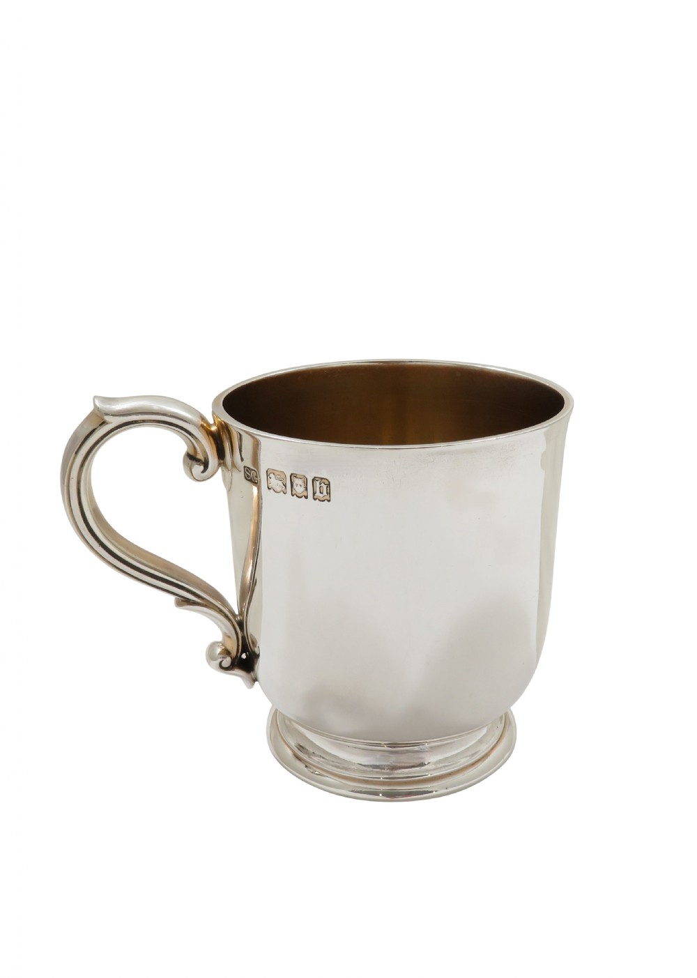 Antique George V Sterling Silver Christening Mug/Tankard in Case - Garrards 1917 View IV