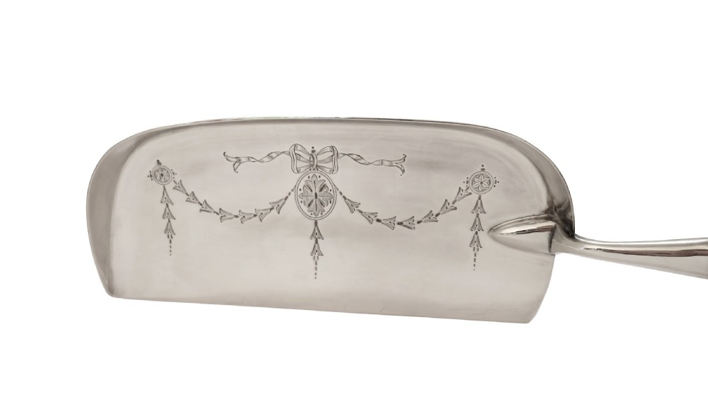 Antique Silver Plated & Mother of Pearl 'Golf Club' Crumb Scoop / Tray c1900 View V