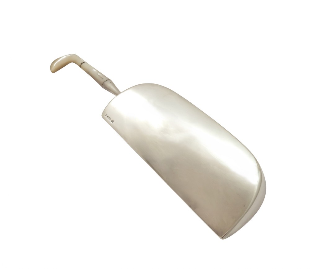 Antique Silver Plated & Mother of Pearl 'Golf Club' Crumb Scoop / Tray c1900 View VII