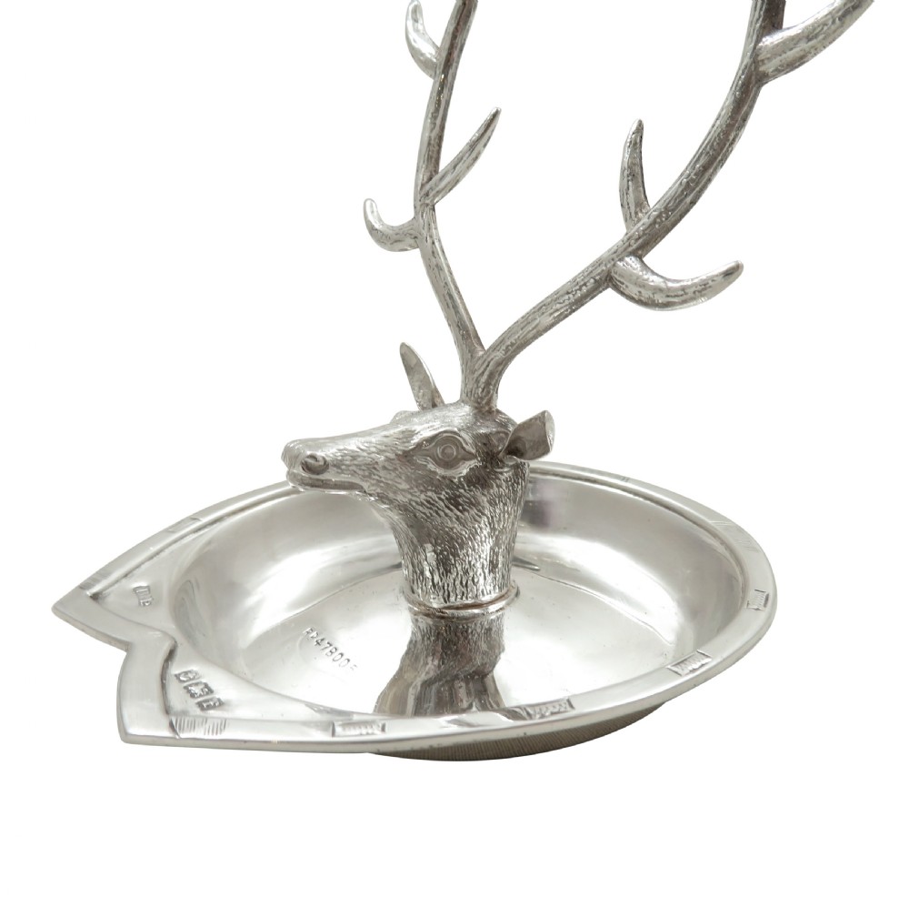 Antique Edwardian Sterling Silver 'Stag' Ring Tree 1905 View VI