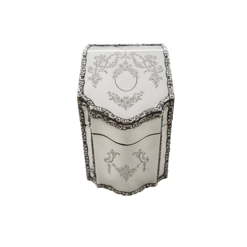 Antique Edwardian Sterling Silver Desk Tidy / Stationary Box 1905