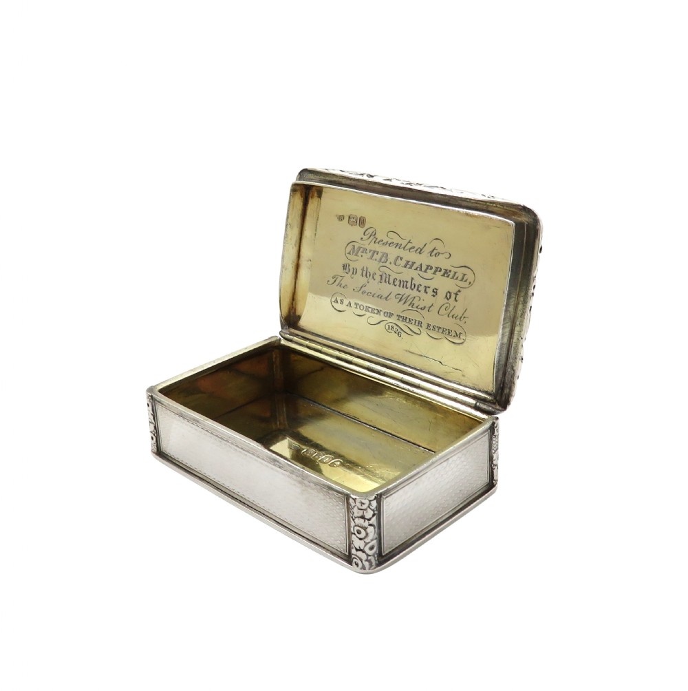 Antique Georgian Sterling Silver Snuff Box 1826 View II