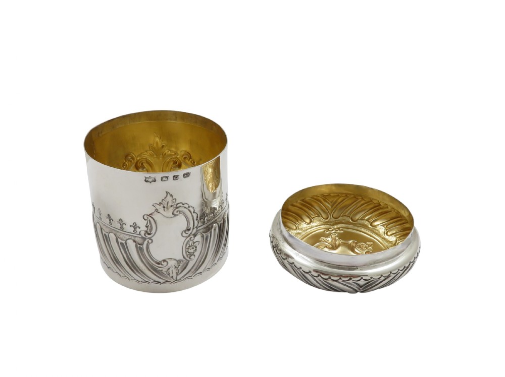 Antique Victorian Sterling Silver Vanity Pot 1896 View VI