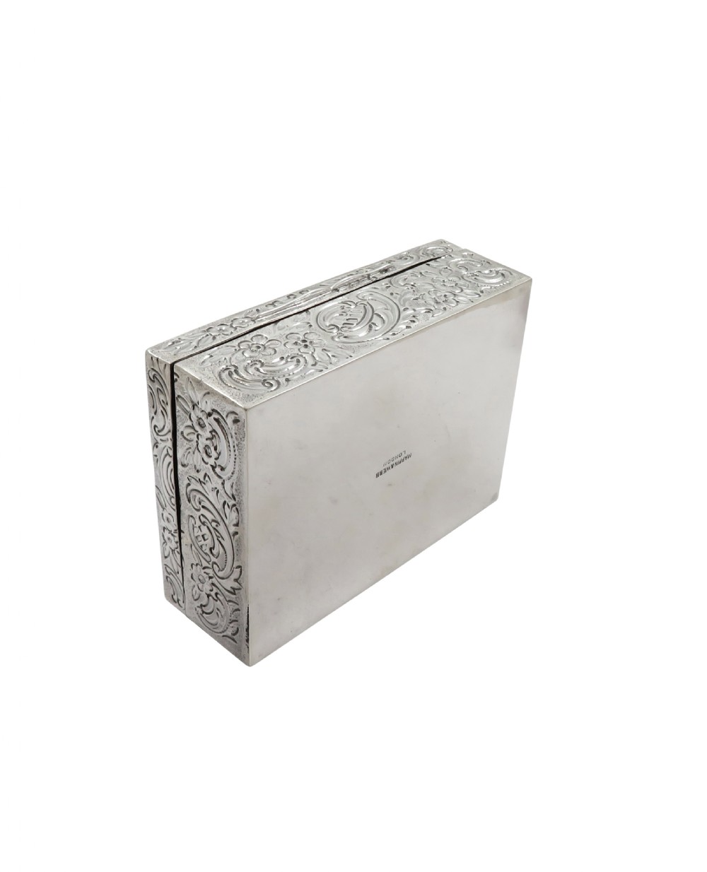 Antique Edwardian Sterling Silver Trinket / Table Box 1901 View VIII