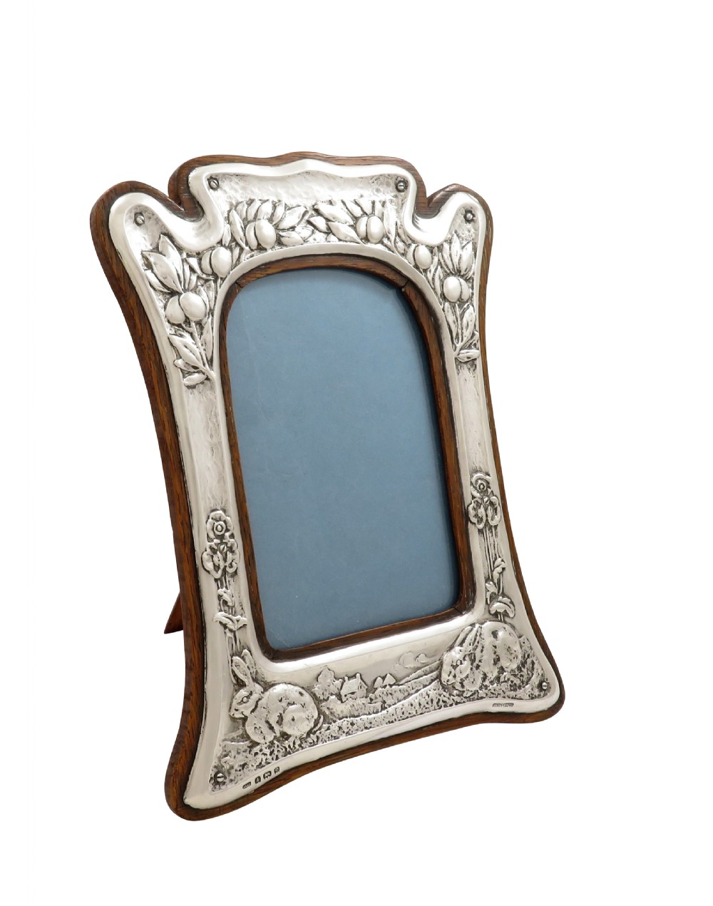 Antique Art Nouveau Sterling Silver 'Rabbits' Photo Frame 1904 View XI
