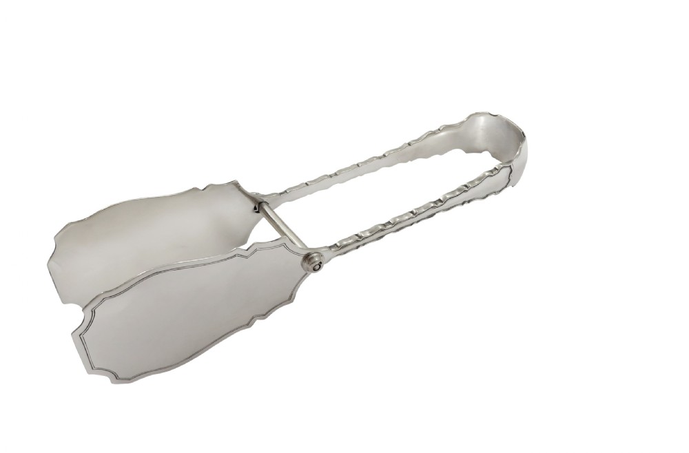 Pair of Antique George V Sterling Silver Cake Serving Tongs 1912 View III