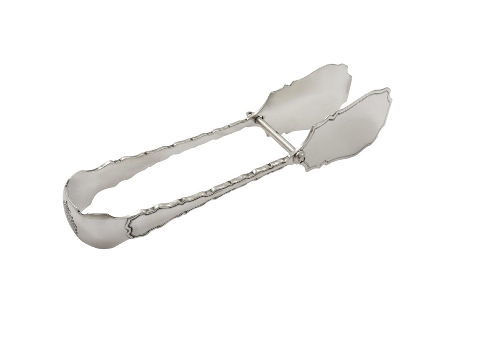 Pair of Antique George V Sterling Silver Cake Serving Tongs 1912 View VIII