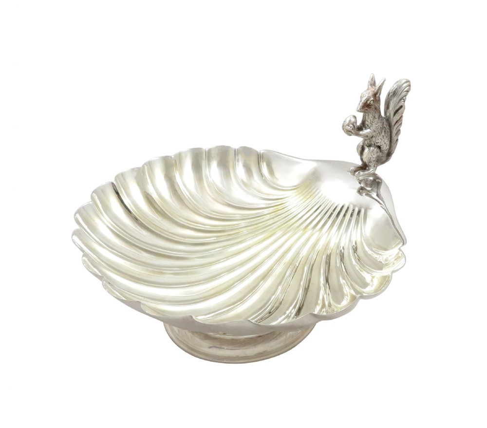 Antique Edwardian Silver Plated Squirrel Nut Dish / Bowl c1900 View III