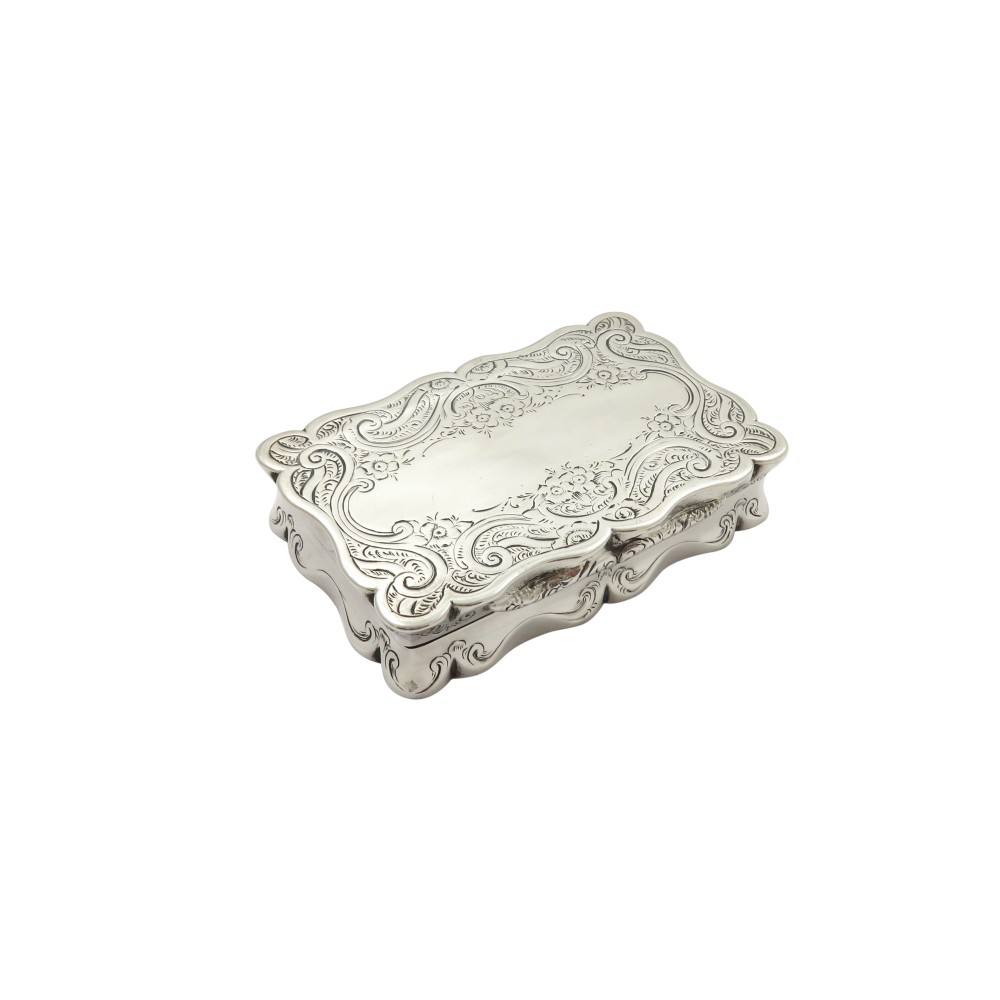 Antique Victorian Sterling Silver Snuff Box 1862