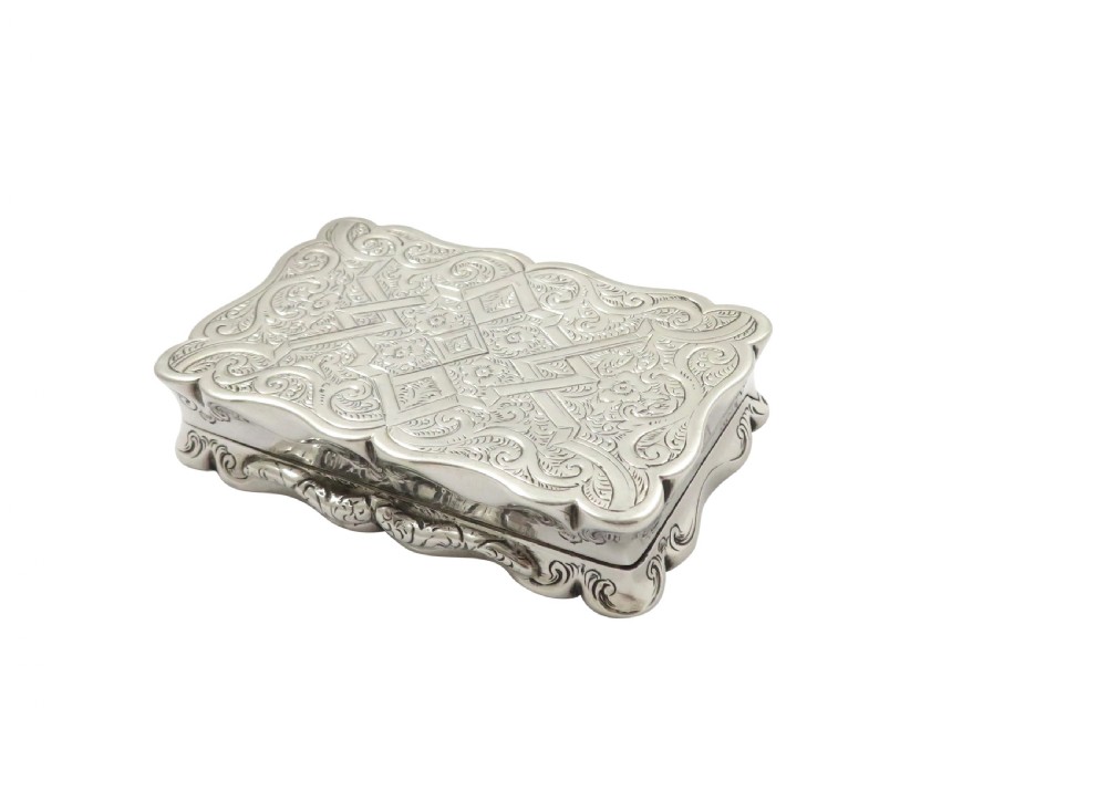 Antique Victorian Sterling Silver Snuff Box 1862 View III