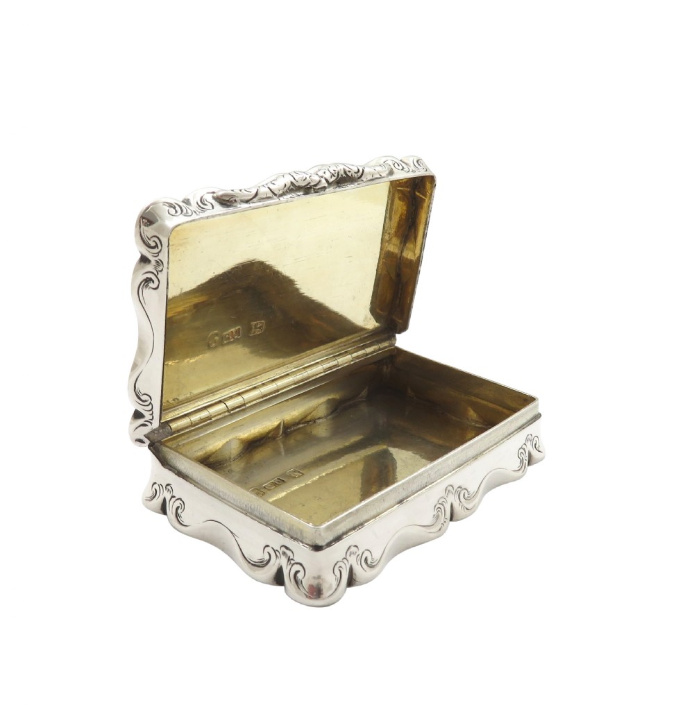 Antique Victorian Sterling Silver Snuff Box 1862 View IV