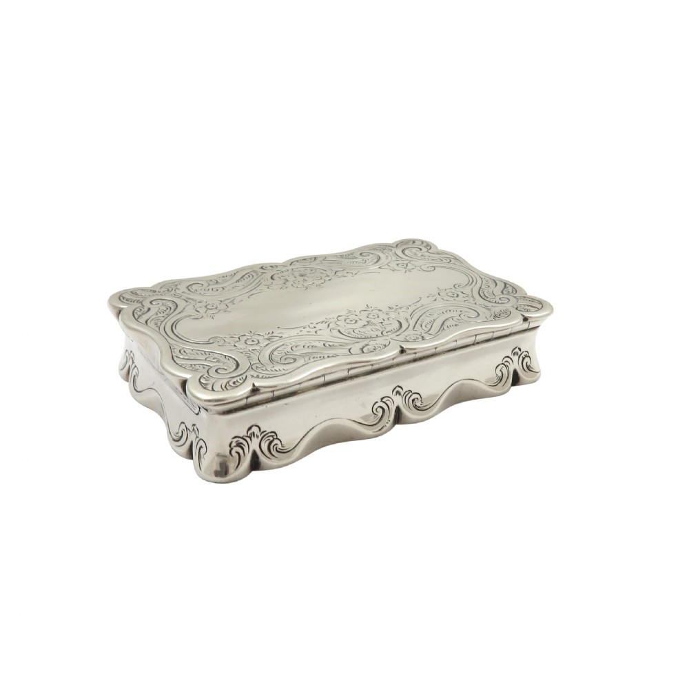 Antique Victorian Sterling Silver Snuff Box 1862 View V