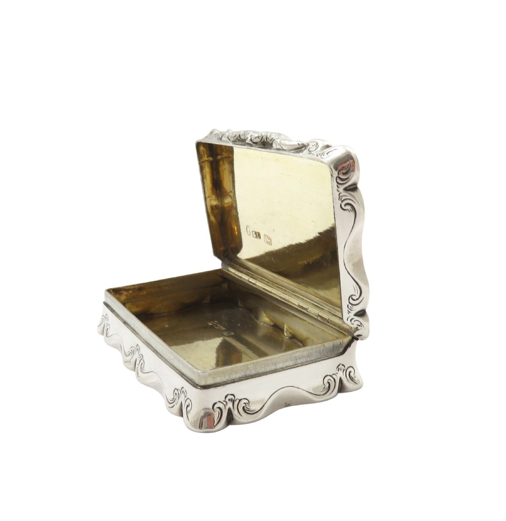Antique Victorian Sterling Silver Snuff Box 1862 View VI