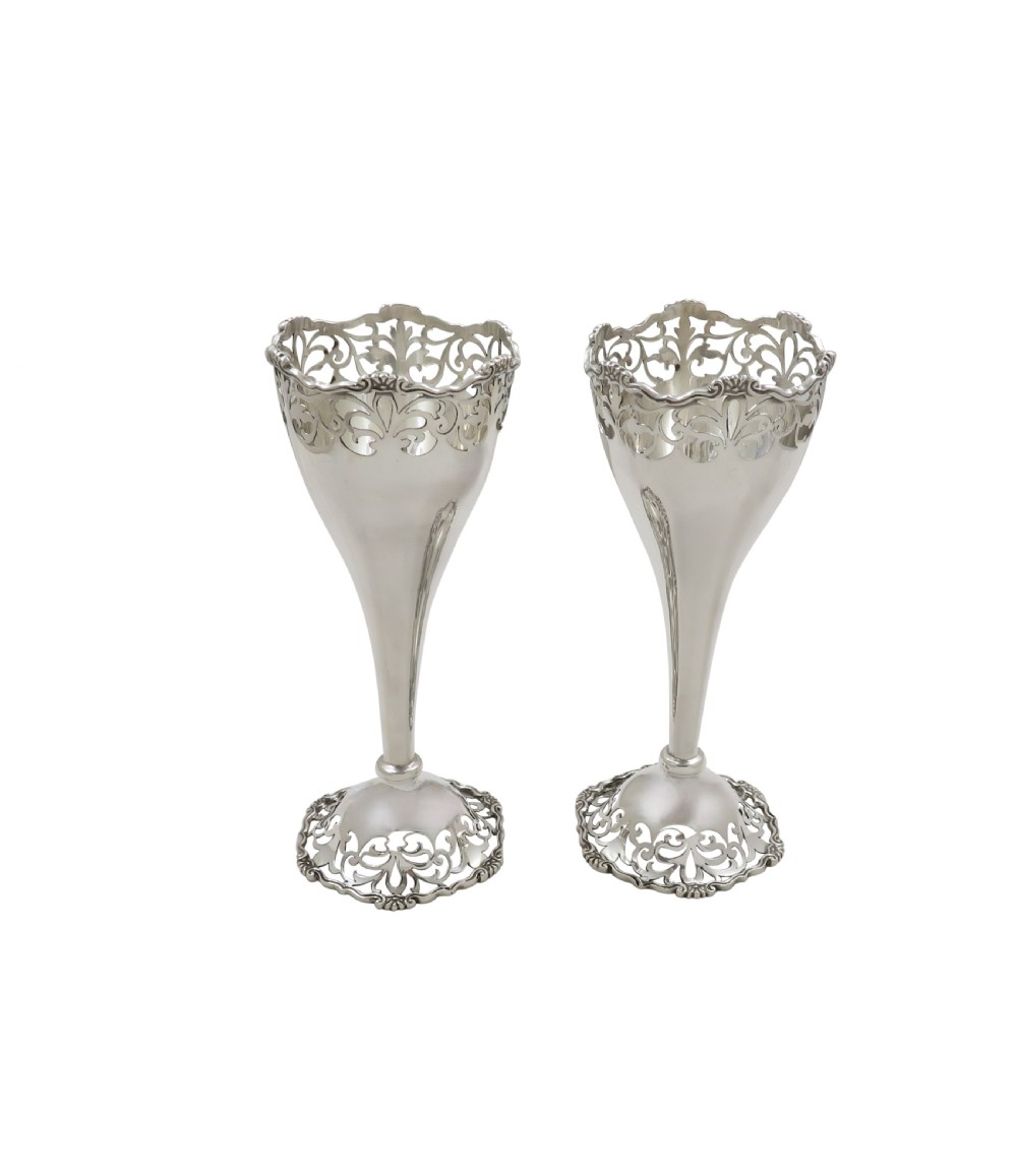 Pair of Antique George V Sterling Silver Pierced 6