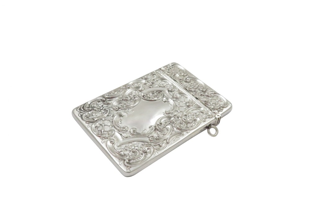 Antique Edwardian Sterling Silver 'Dog, On Guard' Card Case 1903 View III