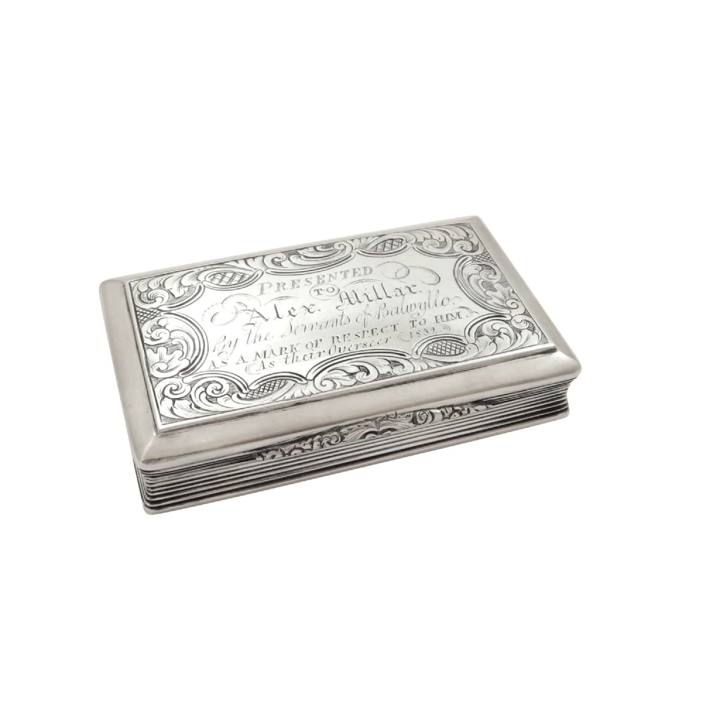 Antique Victorian Sterling Silver Snuff Box 1846 - Balwyllo, Angus