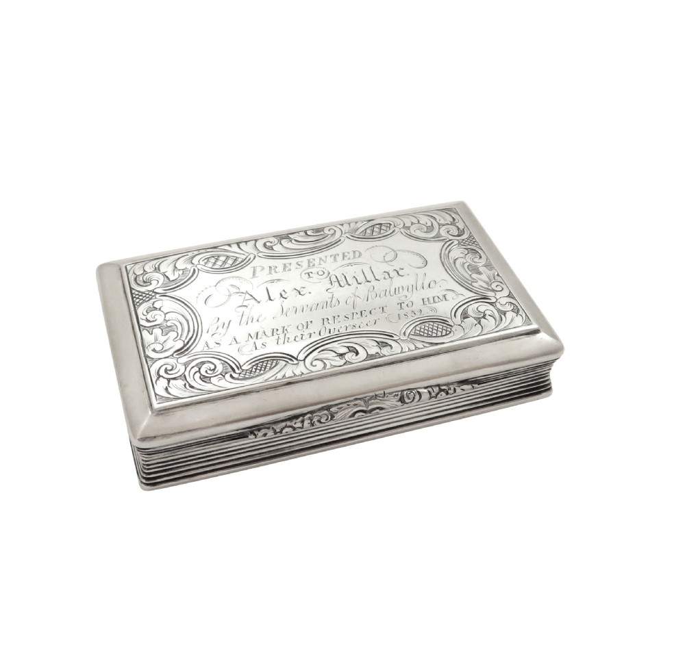 Antique Victorian Sterling Silver Snuff Box 1846 - Balwyllo, Angus View X