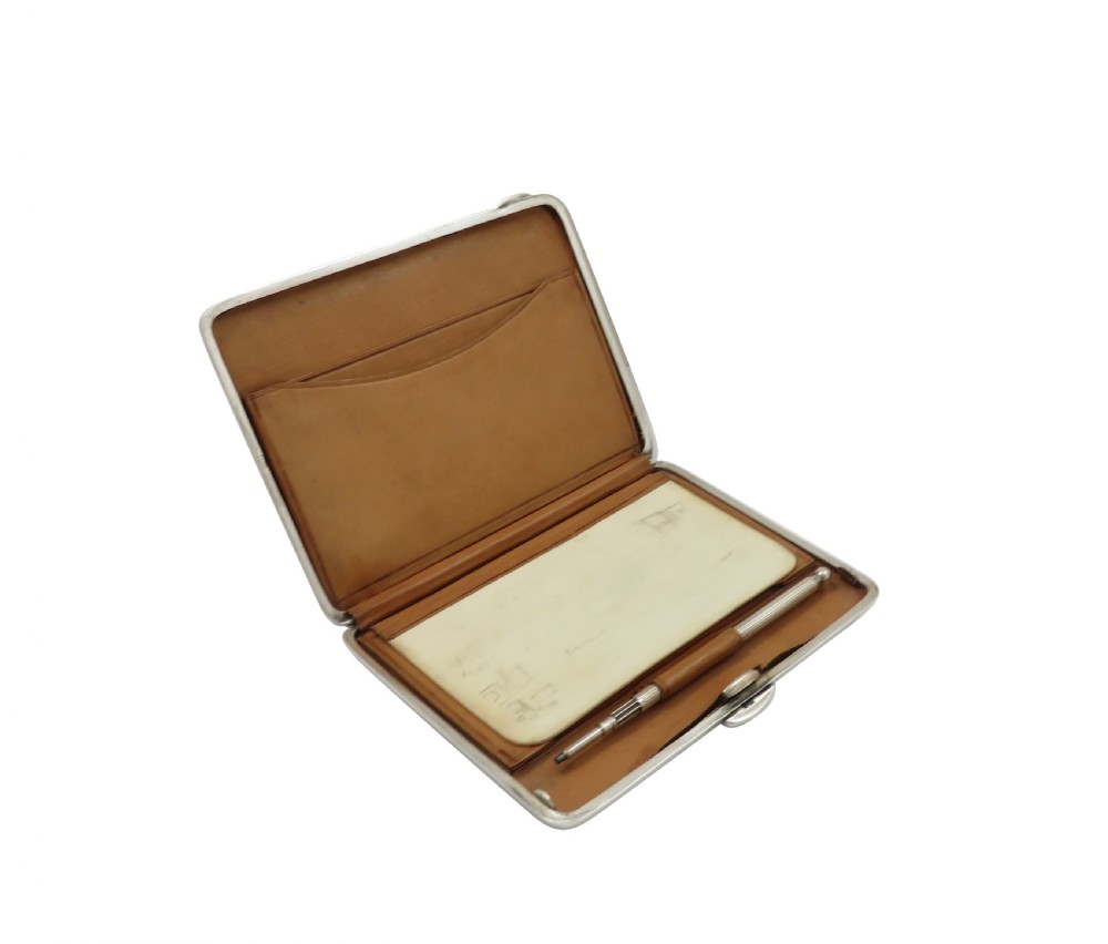 Antique Edwardian Sterling Silver Card Case / Aide Memoire 1902 View IX