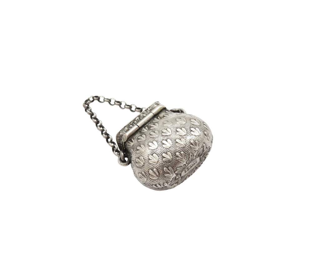 Antique Georgian Sterling Silver 'Handbag / Purse' Vinaigrette 1820 View V