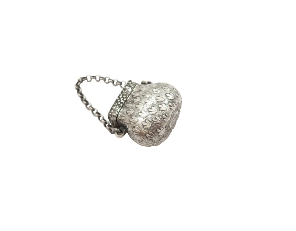 Antique Georgian Sterling Silver 'Handbag / Purse' Vinaigrette 1820 View VIII