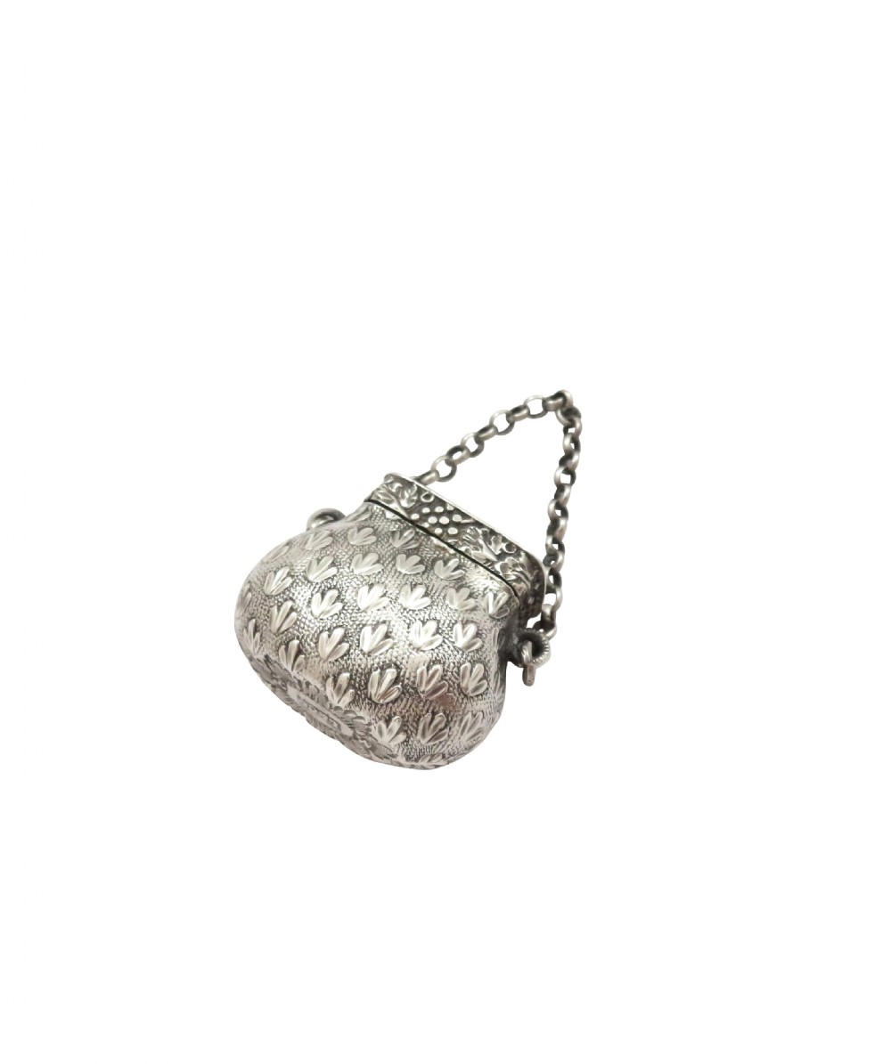 Antique Georgian Sterling Silver 'Handbag / Purse' Vinaigrette 1820 View X