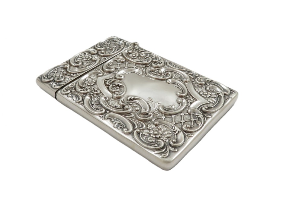 Antique Edwardian Sterling Silver 'Stag' Card Case 1903 View III