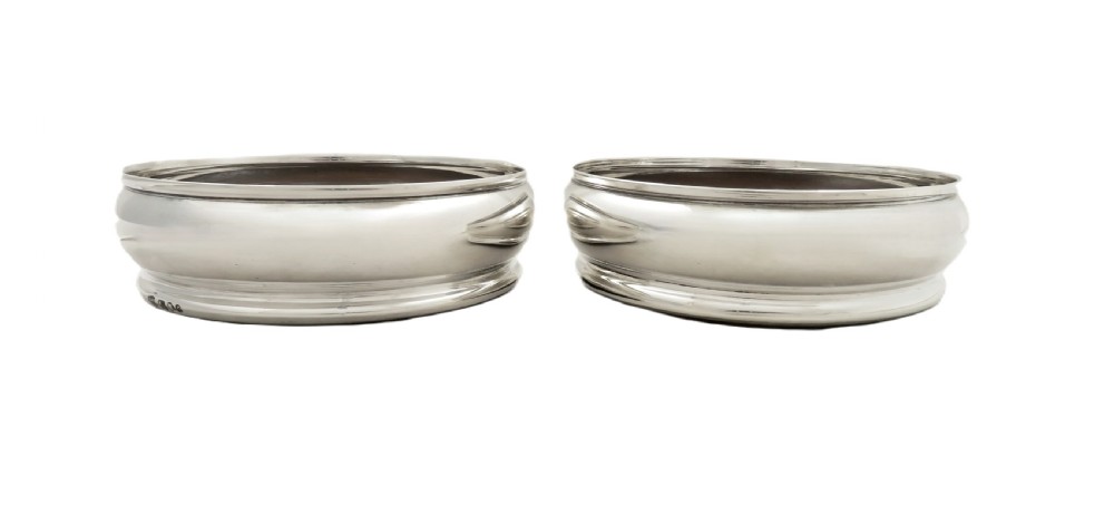 Pair of Vintage Sterling Silver Wine / Champagne Coasters View IV
