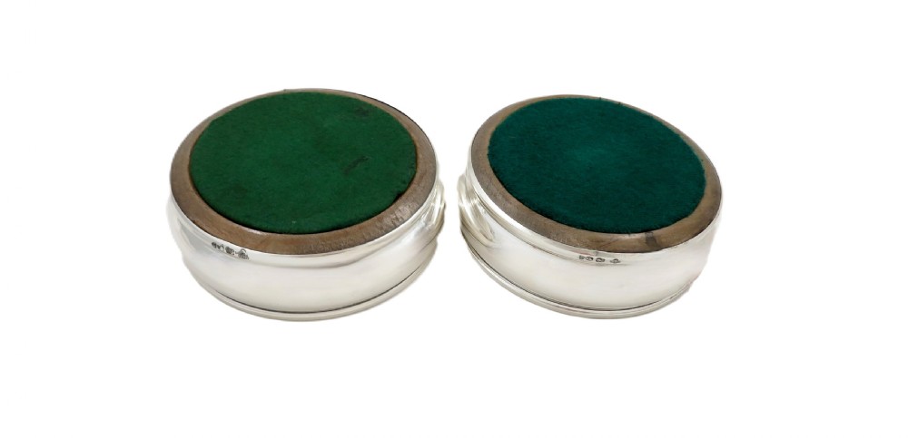 Pair of Vintage Sterling Silver Wine / Champagne Coasters View V