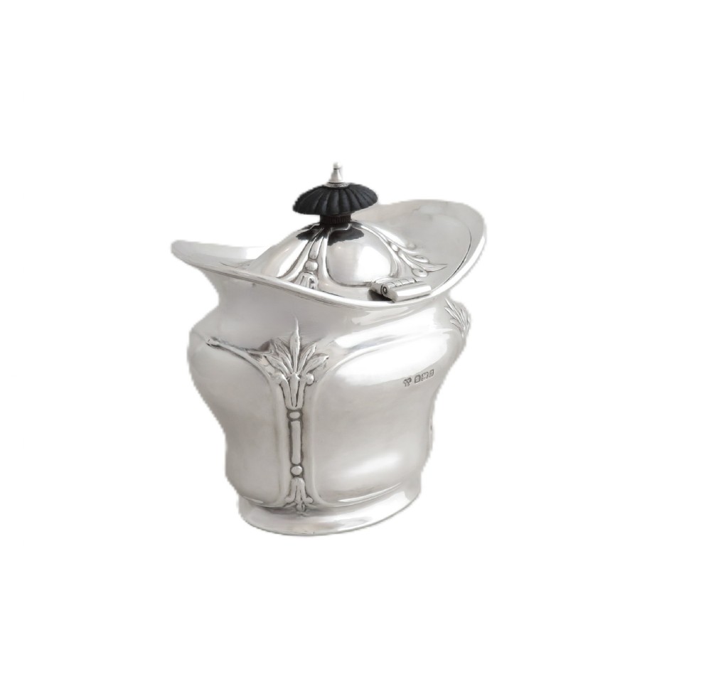 Antique Art Nouveau Sterling Silver Tea Caddy 1905 View VI