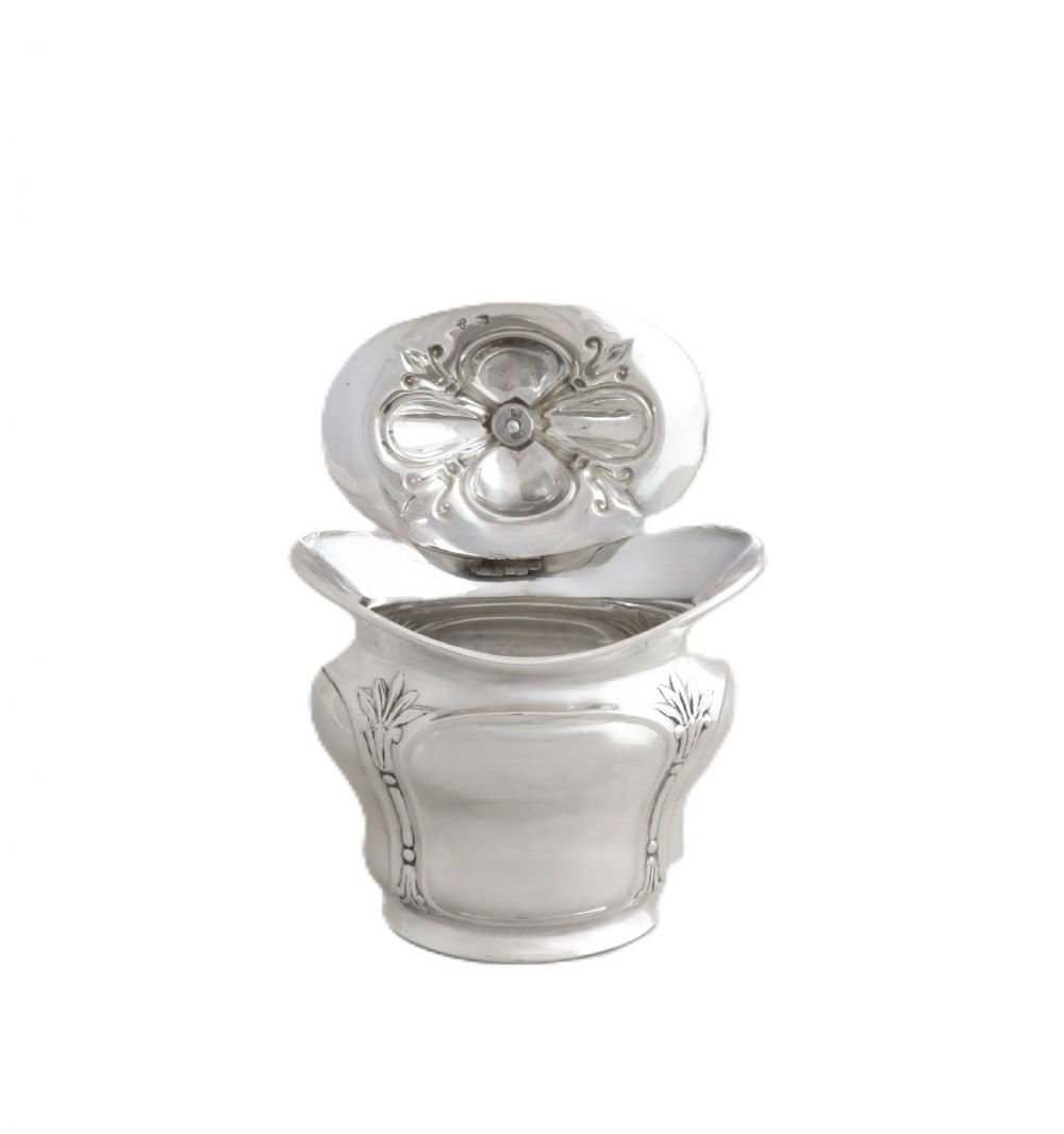 Antique Art Nouveau Sterling Silver Tea Caddy 1905 View VII