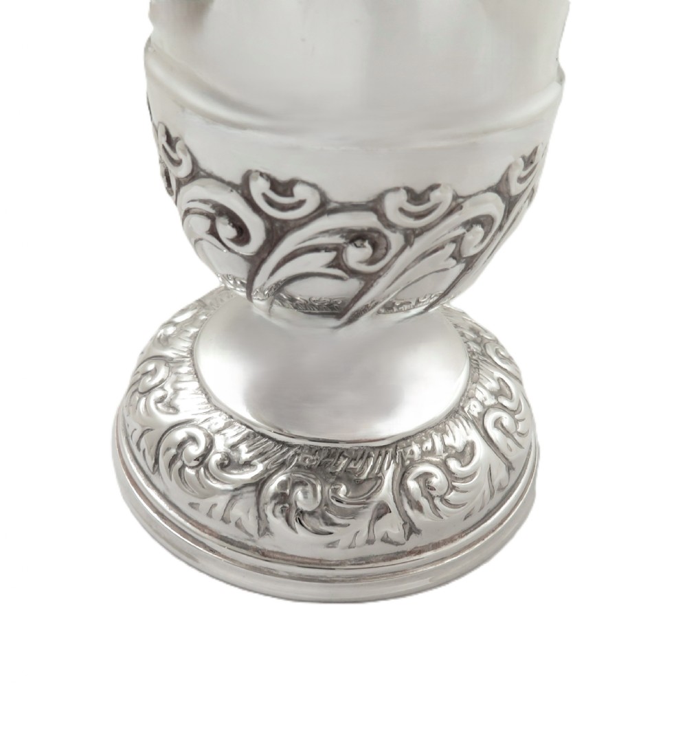 Pair of Antique Victorian Sterling Silver 'Elephant' Vases 1897 View VI