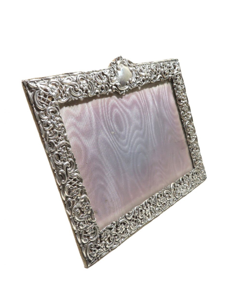 Antique Victorian Sterling Silver Landscape Photo Frame 1897 View IV