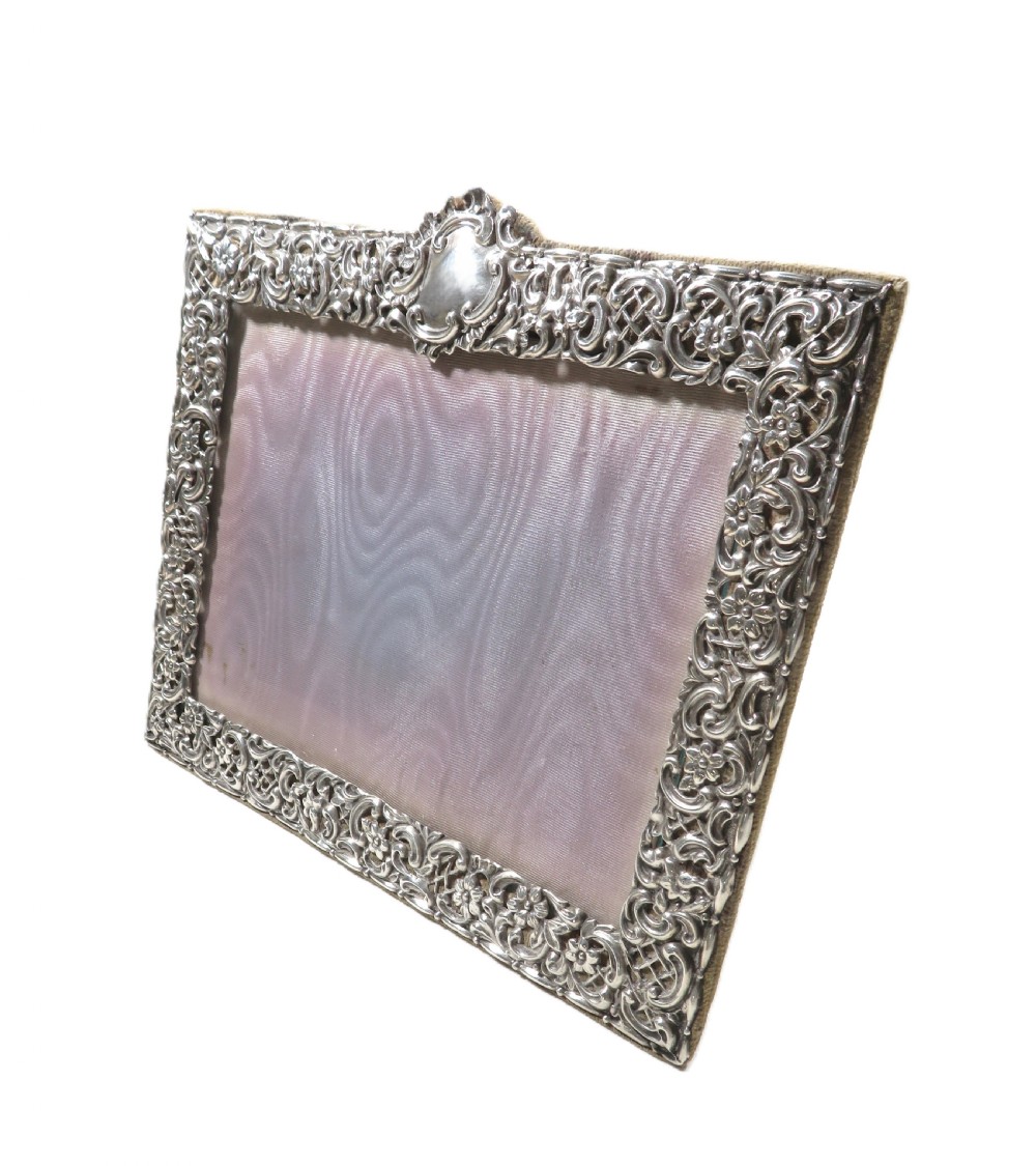 Antique Victorian Sterling Silver Landscape Photo Frame 1897 View IX