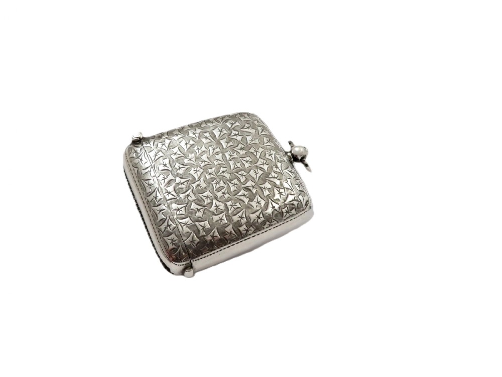 Antique Edwardian Sterling Silver Combination Vesta Sovereign Case 1910 View V