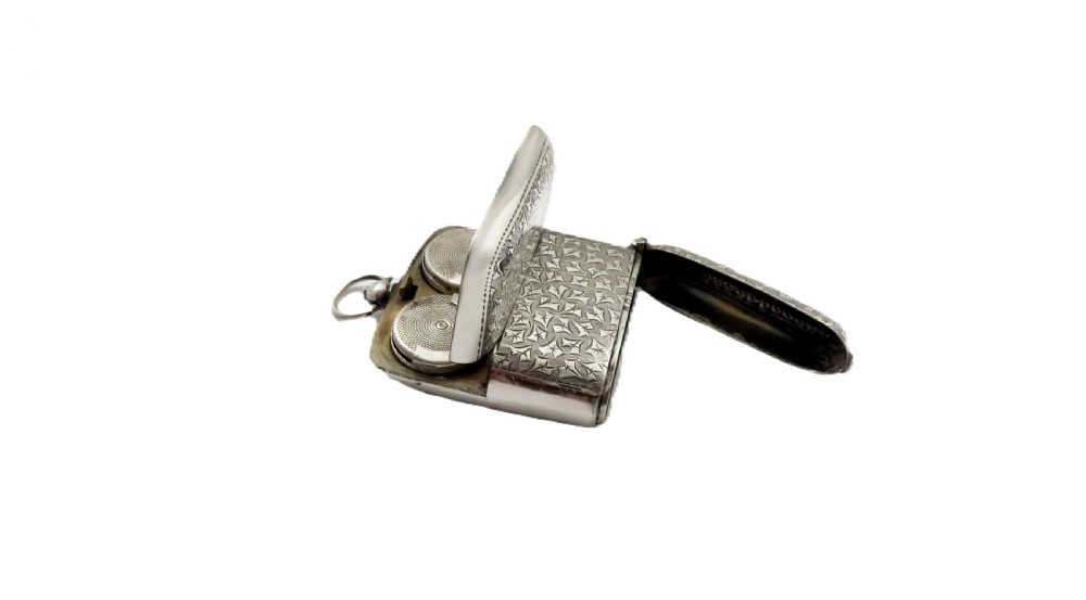 Antique Edwardian Sterling Silver Combination Vesta Sovereign Case 1910 View VI