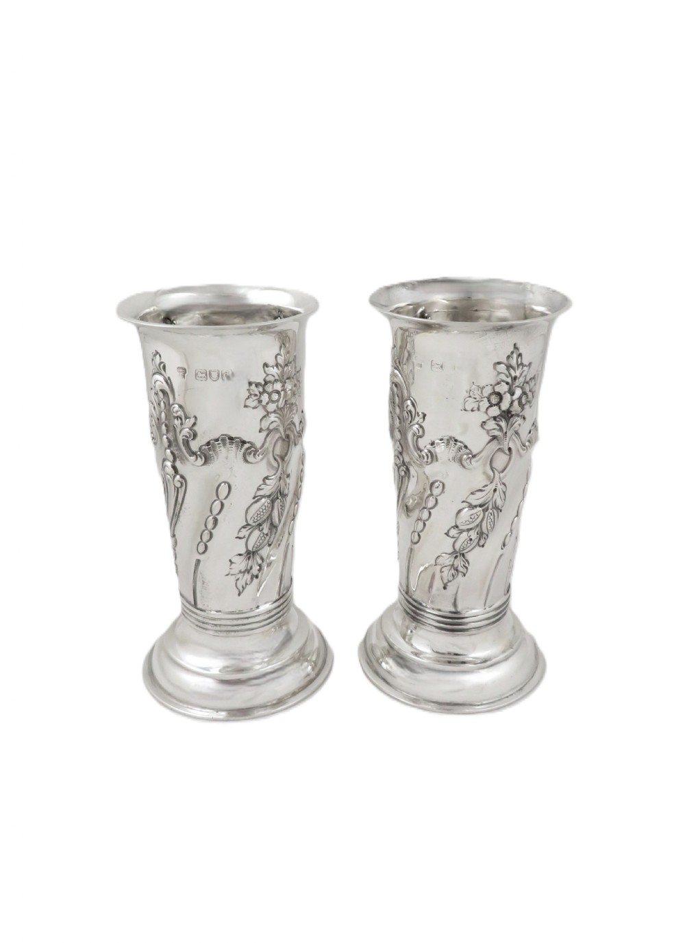 Pair of Antique Victorian Sterling Silver 6