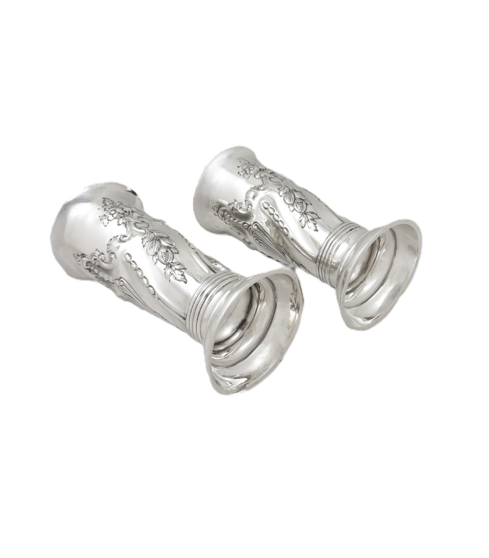 Pair of Antique Victorian Sterling Silver 6