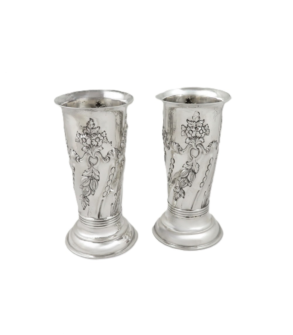 Pair of Antique Victorian Sterling Silver 6