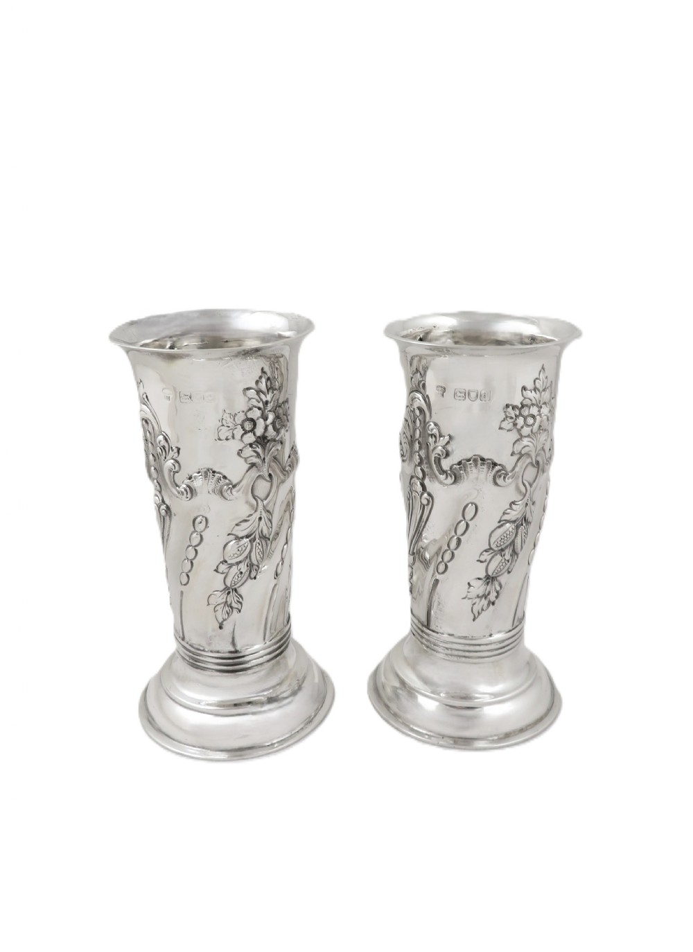 Pair of Antique Victorian Sterling Silver 6