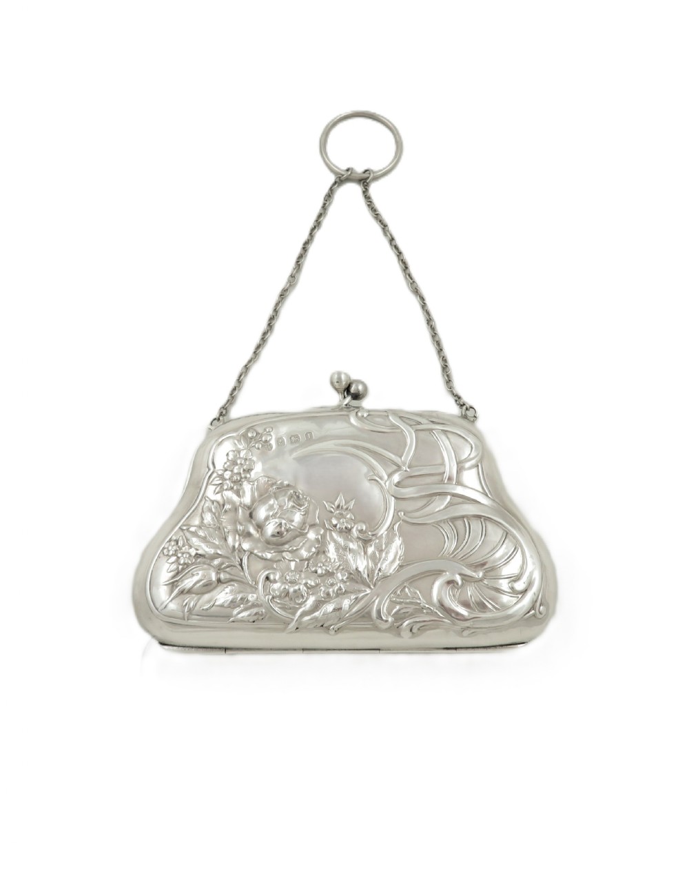 Antique Art Nouveau Sterling Silver Purse 1910 View VII