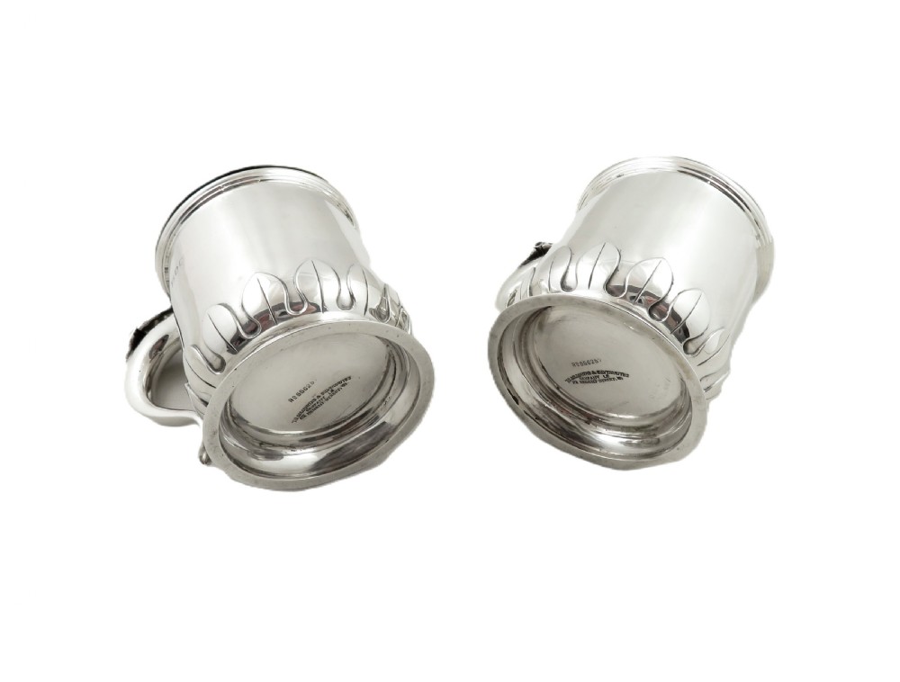 Pair of Antique George V Sterling Silver Mustard Pots 1921 View VIII