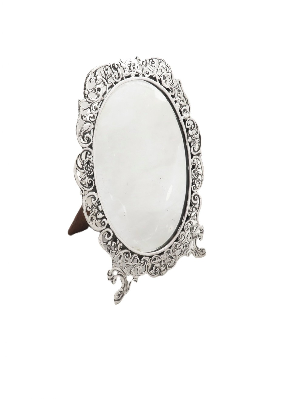 Antique Victorian Sterling Silver Framed Mirror 1889 View V