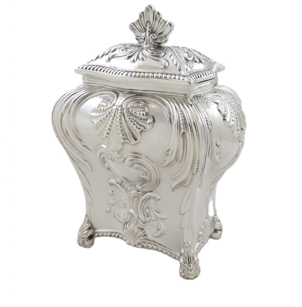 Antique Victorian Sterling Silver Caddy 1898 View III