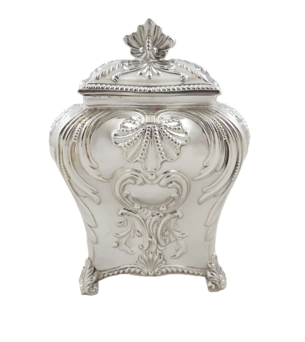 Antique Victorian Sterling Silver Caddy 1898 View VIII