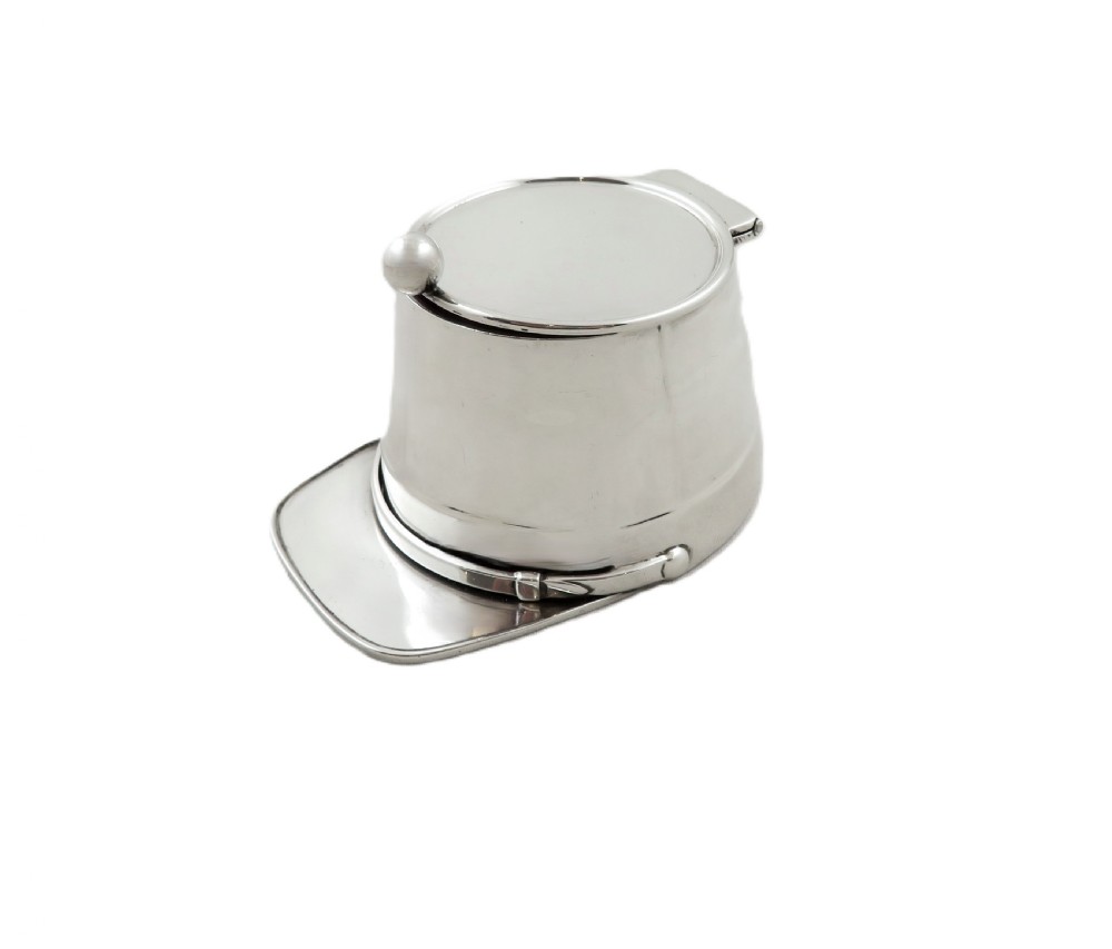 Antique Sterling Silver Novelty Hat / Cap Trinket Box 1914 View IV