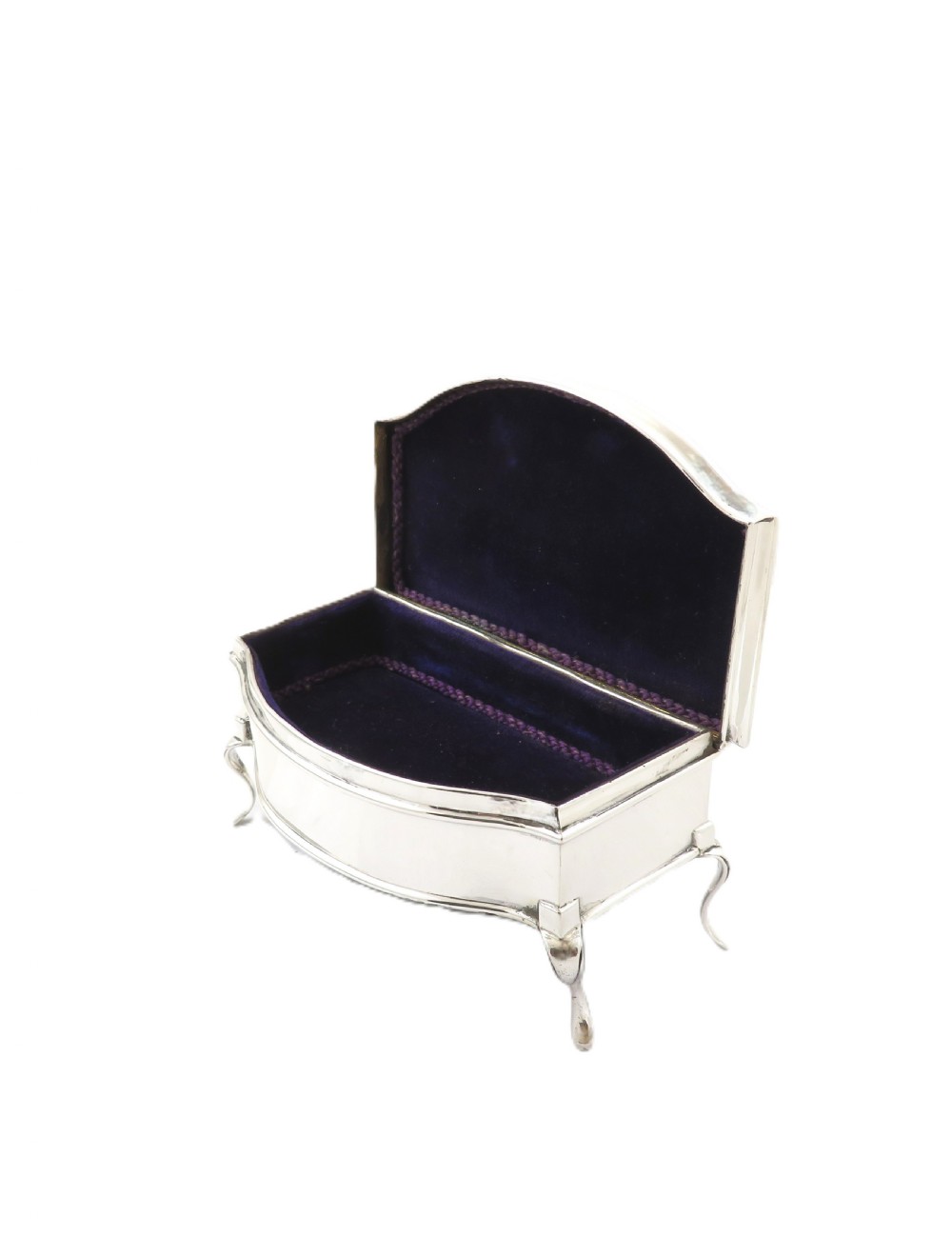 Antique George V Sterling Silver Trinket Box on Legs 1911 View VII