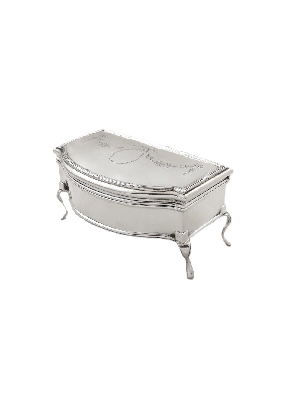 Antique George V Sterling Silver Trinket Box on Legs 1911 View IX