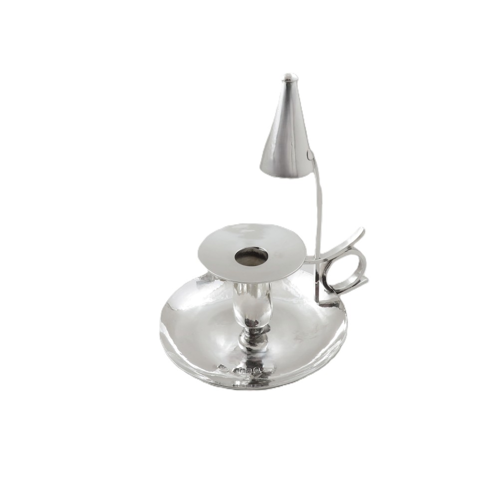 Scottish Sterling Silver 'Modernist' Chamberstick 