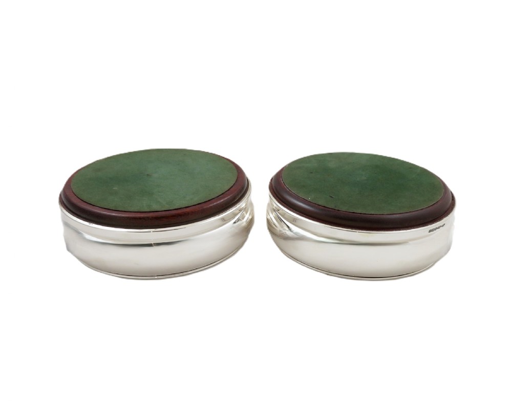 Pair of Vintage Sterling Silver Wine / Champagne Coasters View II
