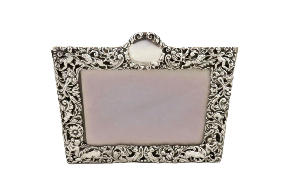 Antique Victorian Sterling Silver Landscape Frame 1898 View VI